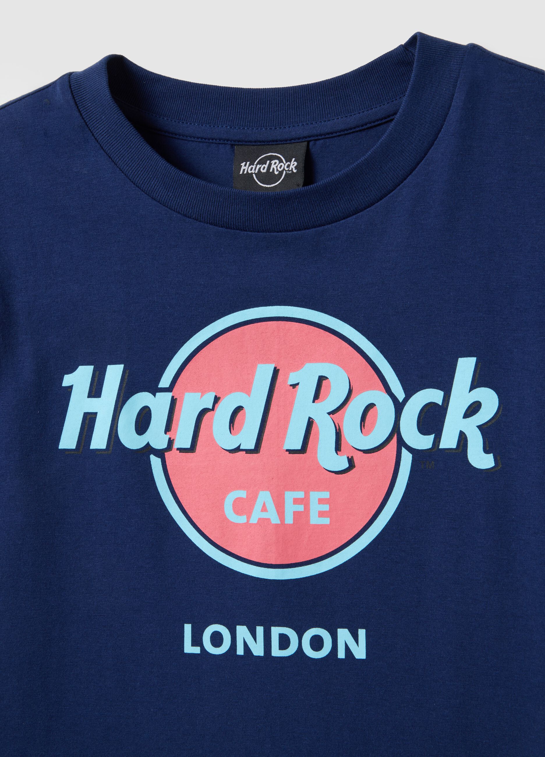 Blue pure cotton t-shirt regular fit with Hard Rock Cafe logo