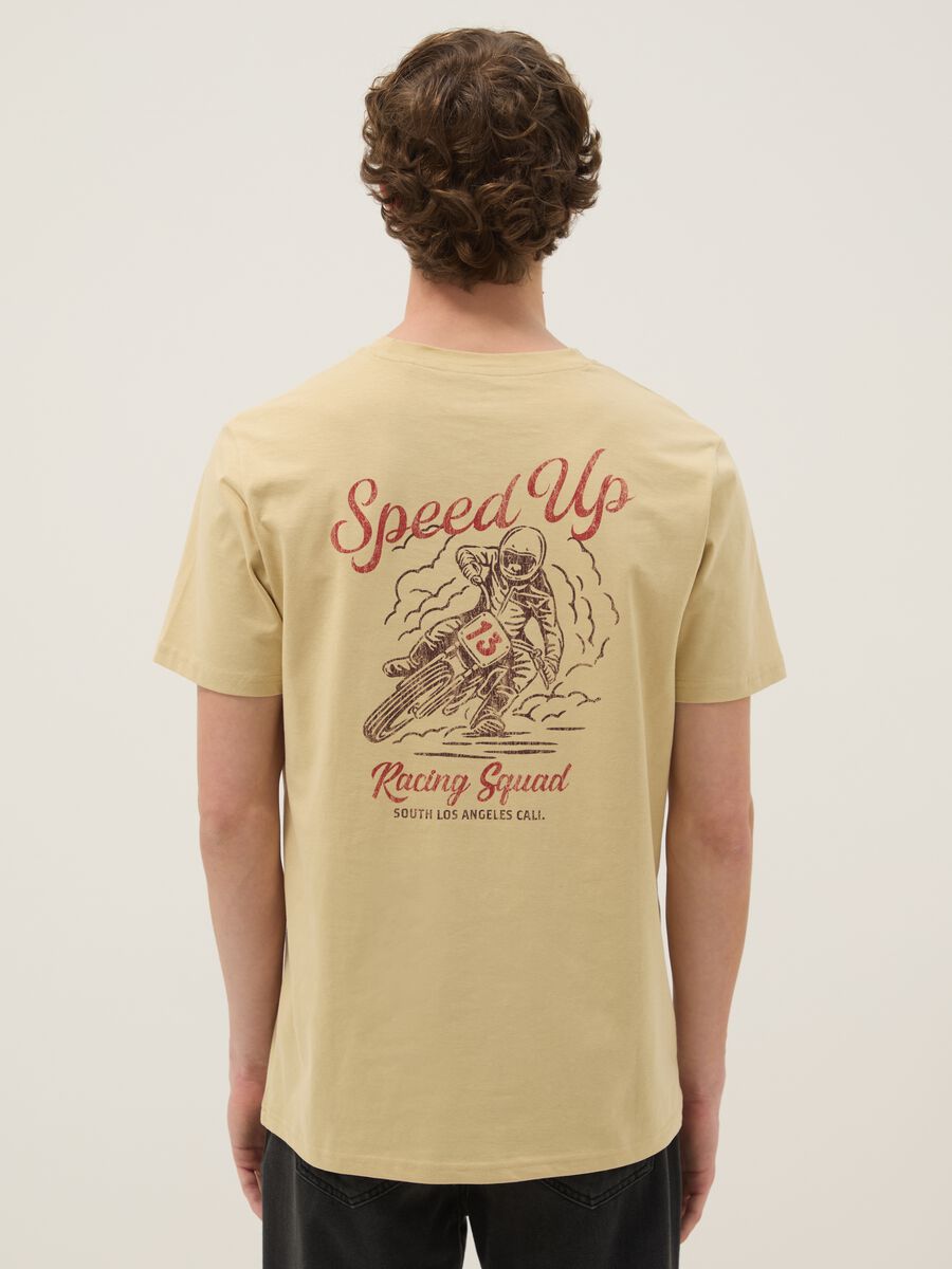Beige pure cotton printed T-shirt_2
