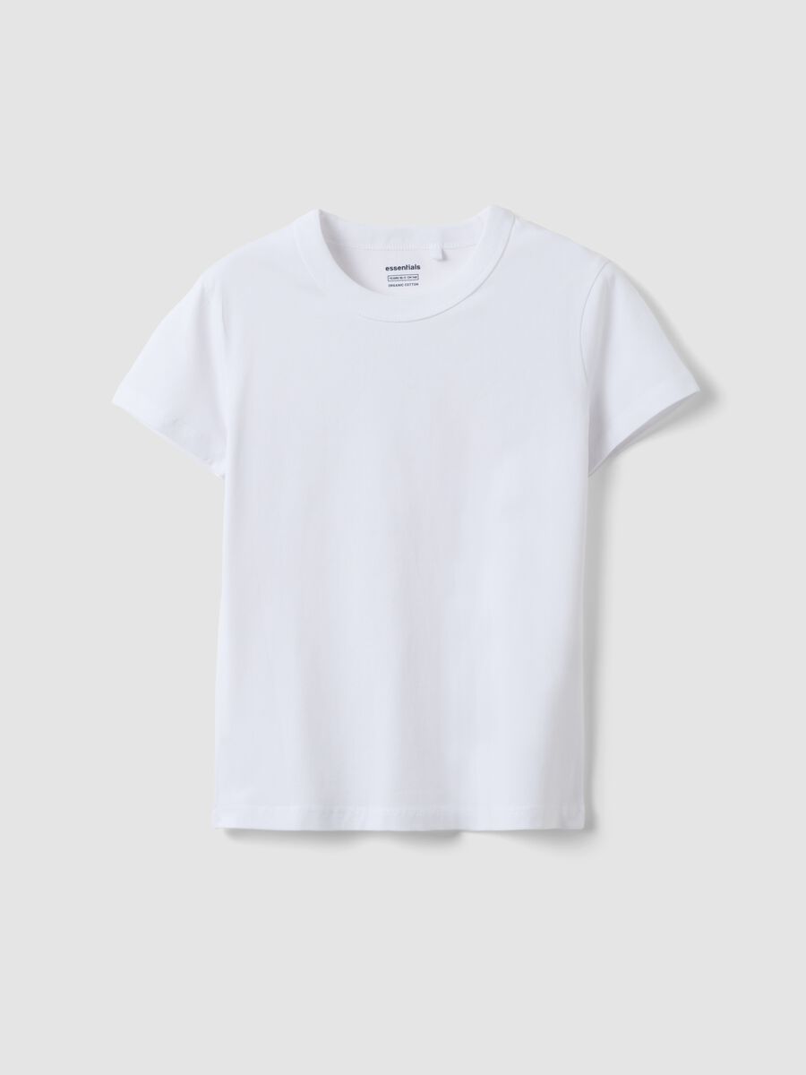 Girls&rsquo; white stretch cotton regular-fit T-shirt_3