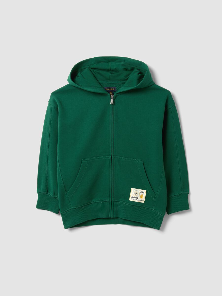 Green pure cotton hoodie, regular fit, for boys_3