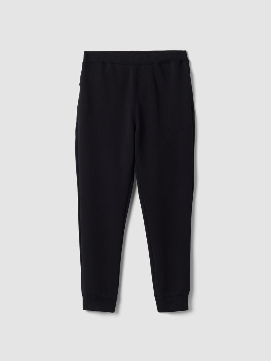 Black regular-fit joggers in stretch Easy Dry fabric_4