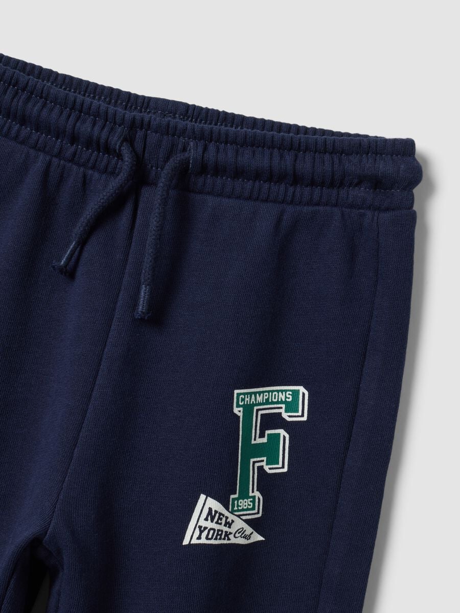 Blue pure cotton jogger set with sporty appliqu&eacute;s for baby boy_3