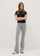 Grey flared stretch cotton leggings_0