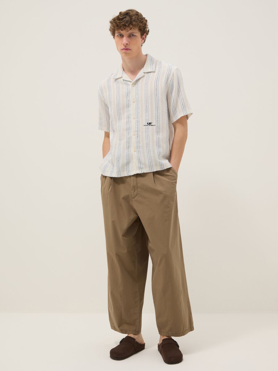 White striped cotton-blend oversized shirt_3