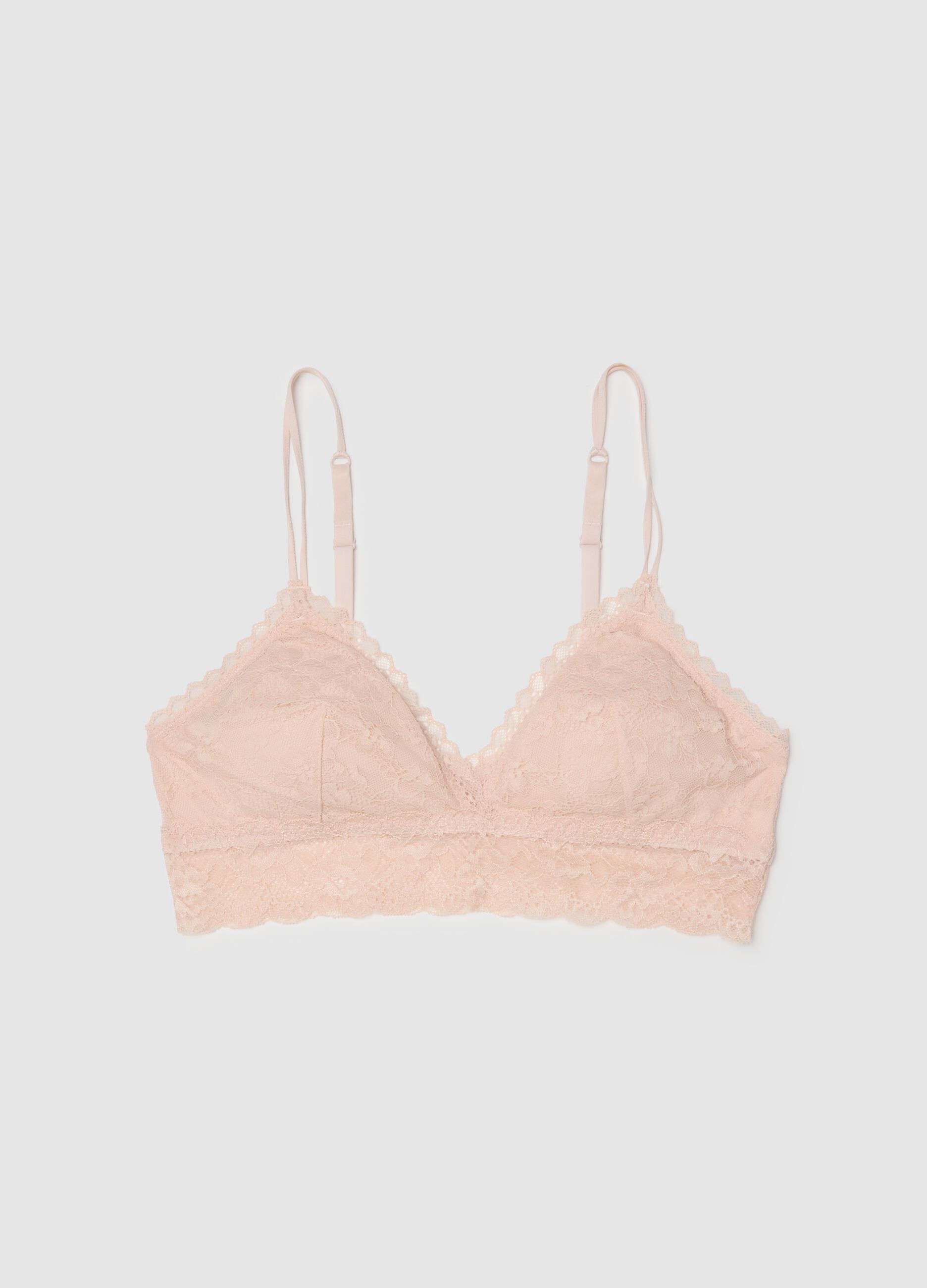 Pink Lace Wireless Bra