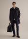 Long black trench coat regular fit with buttons_1
