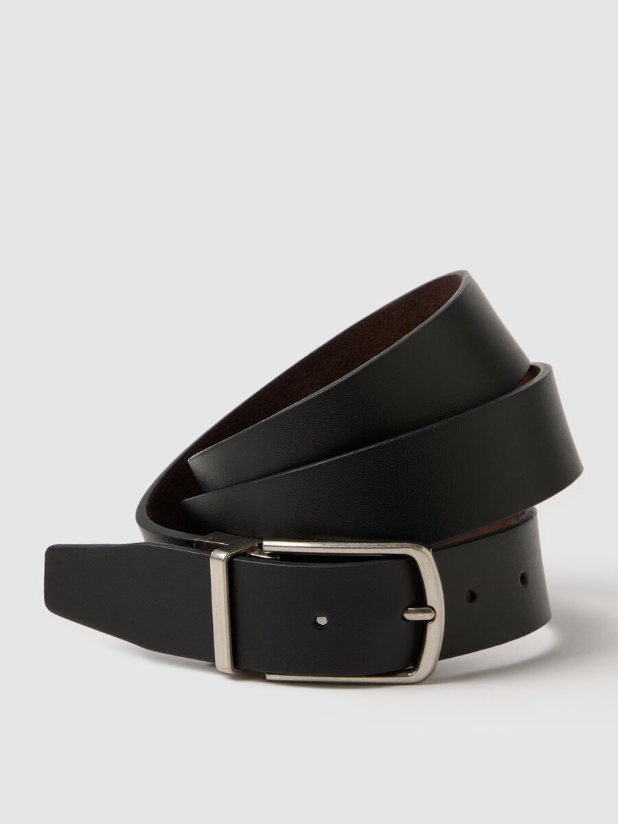 Multicolour reversible genuine leather belt_3