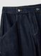 Blue Denim Wide Leg Trousers in Cotton Blend_6