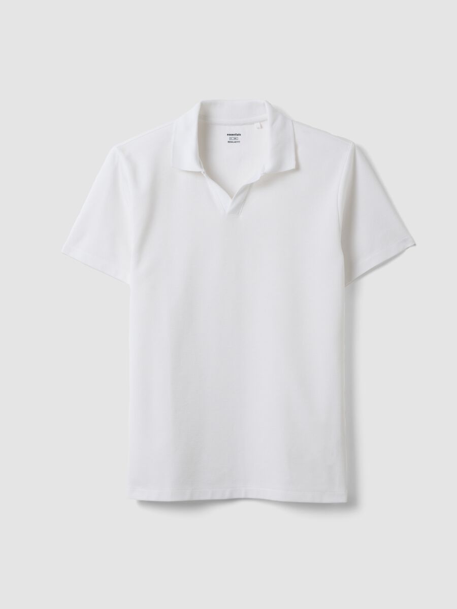 White stretch cotton polo shirt_4
