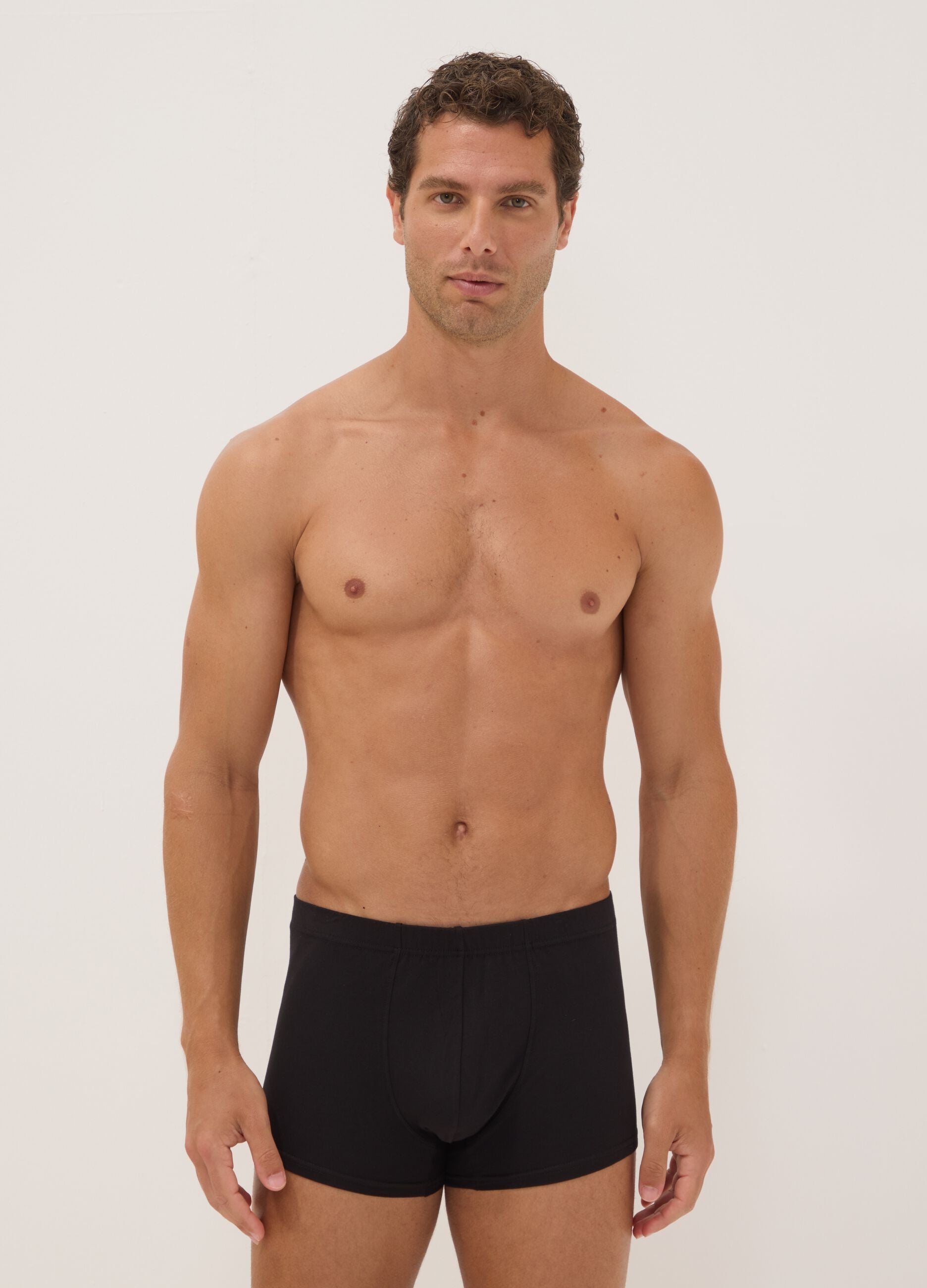 Multipack of five black organic cotton boxers