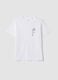 White pure cotton T-shirt with print, regular fit_4