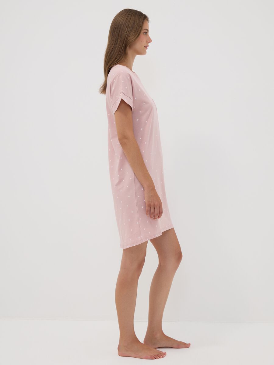 Camicia da notte rosa in puro cotone organico_1