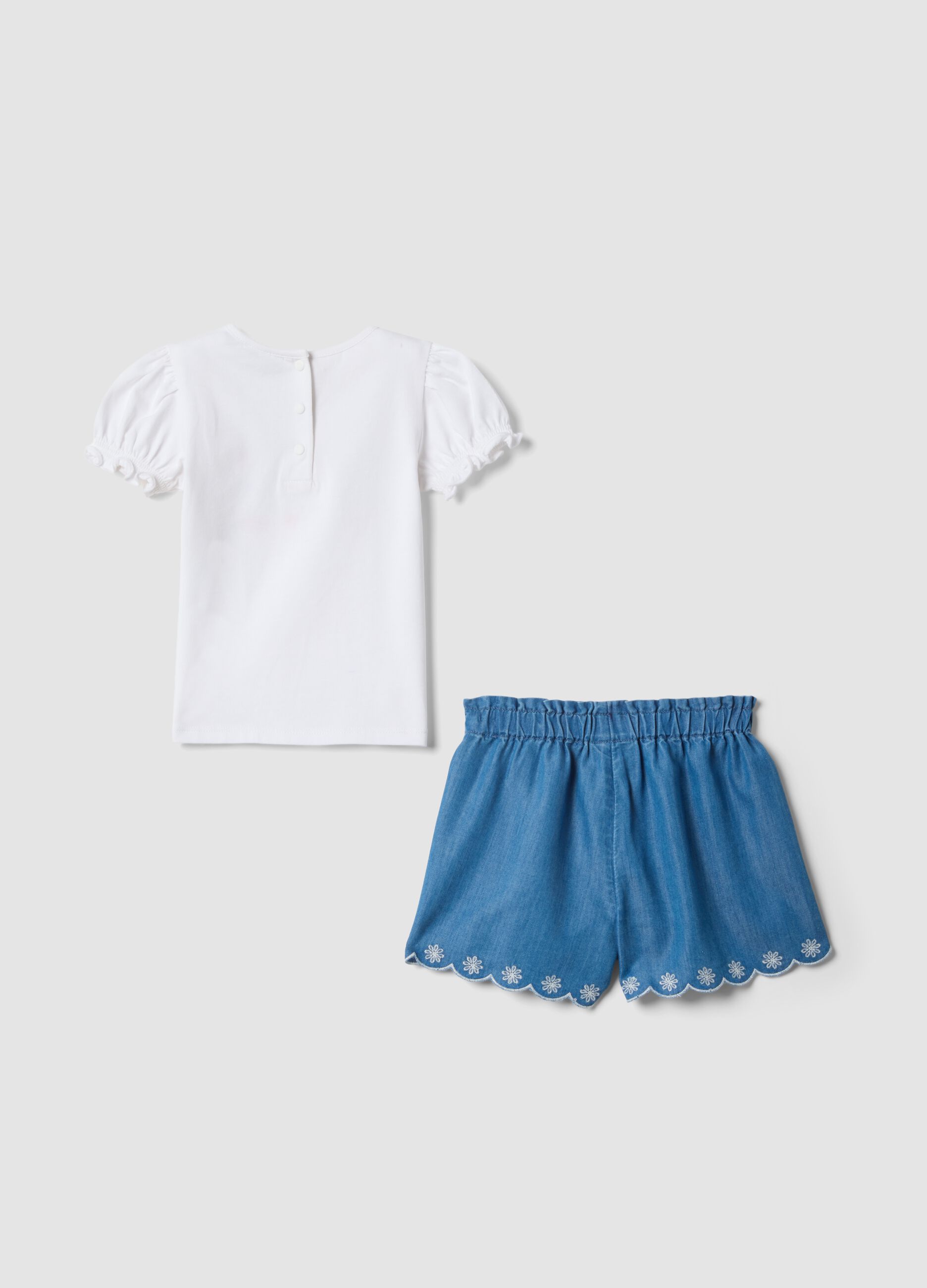 White and Denim Stretch Cotton Set