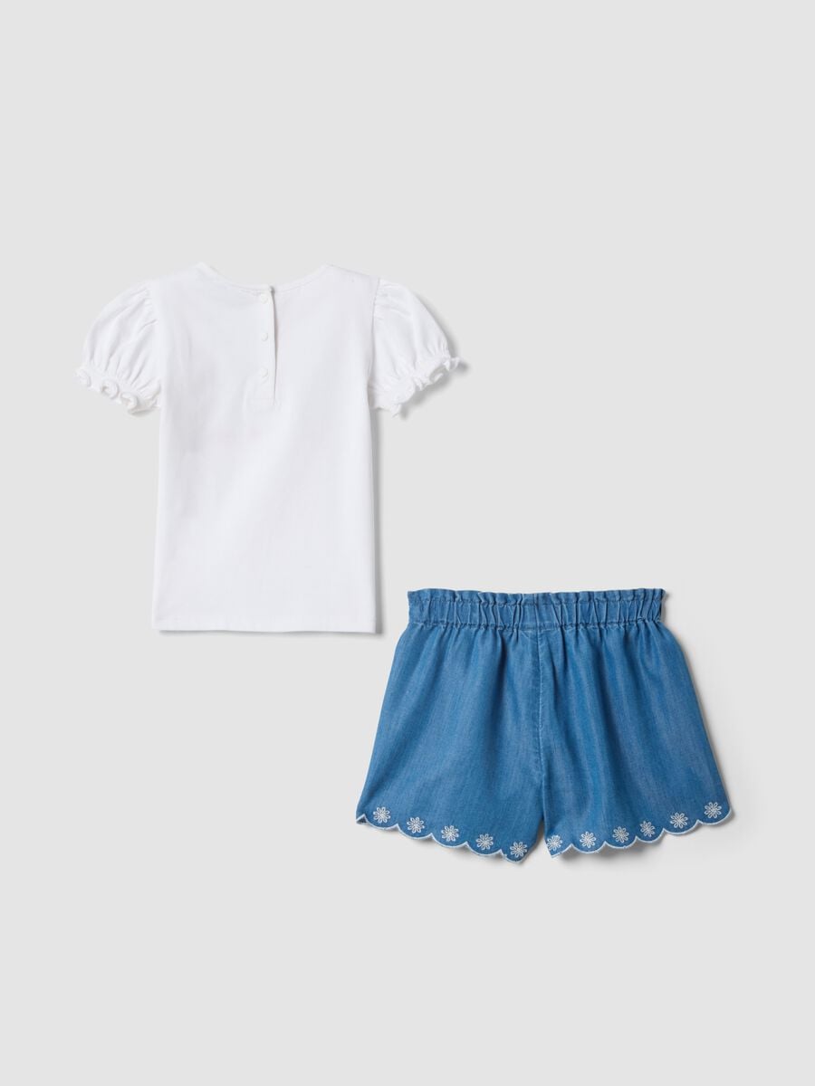 White and Denim Stretch Cotton Set_1