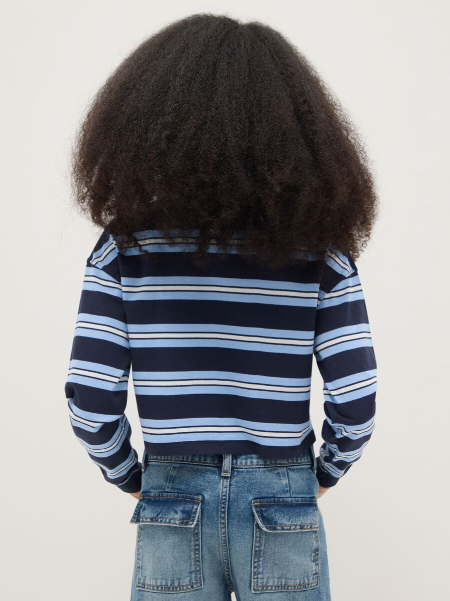 Girls' multicolour striped pure cotton polo, regular fit_1