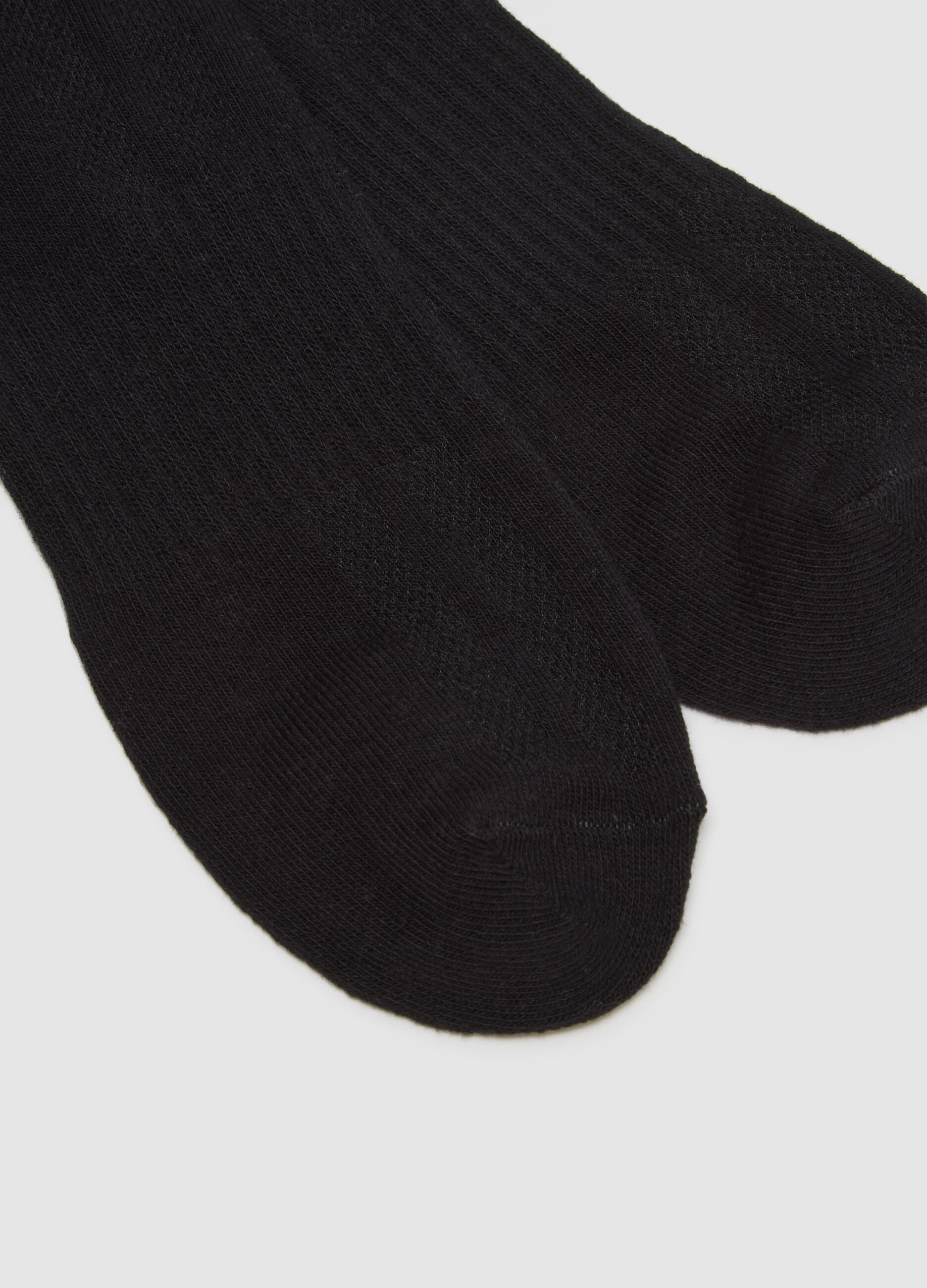 Three-pack of black cotton blend ankle sports socks, regular fit