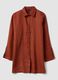 Red pure linen oversized shirt_4