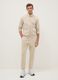 Beige cotton-blend sweatshirt in regular fit with full zip_1