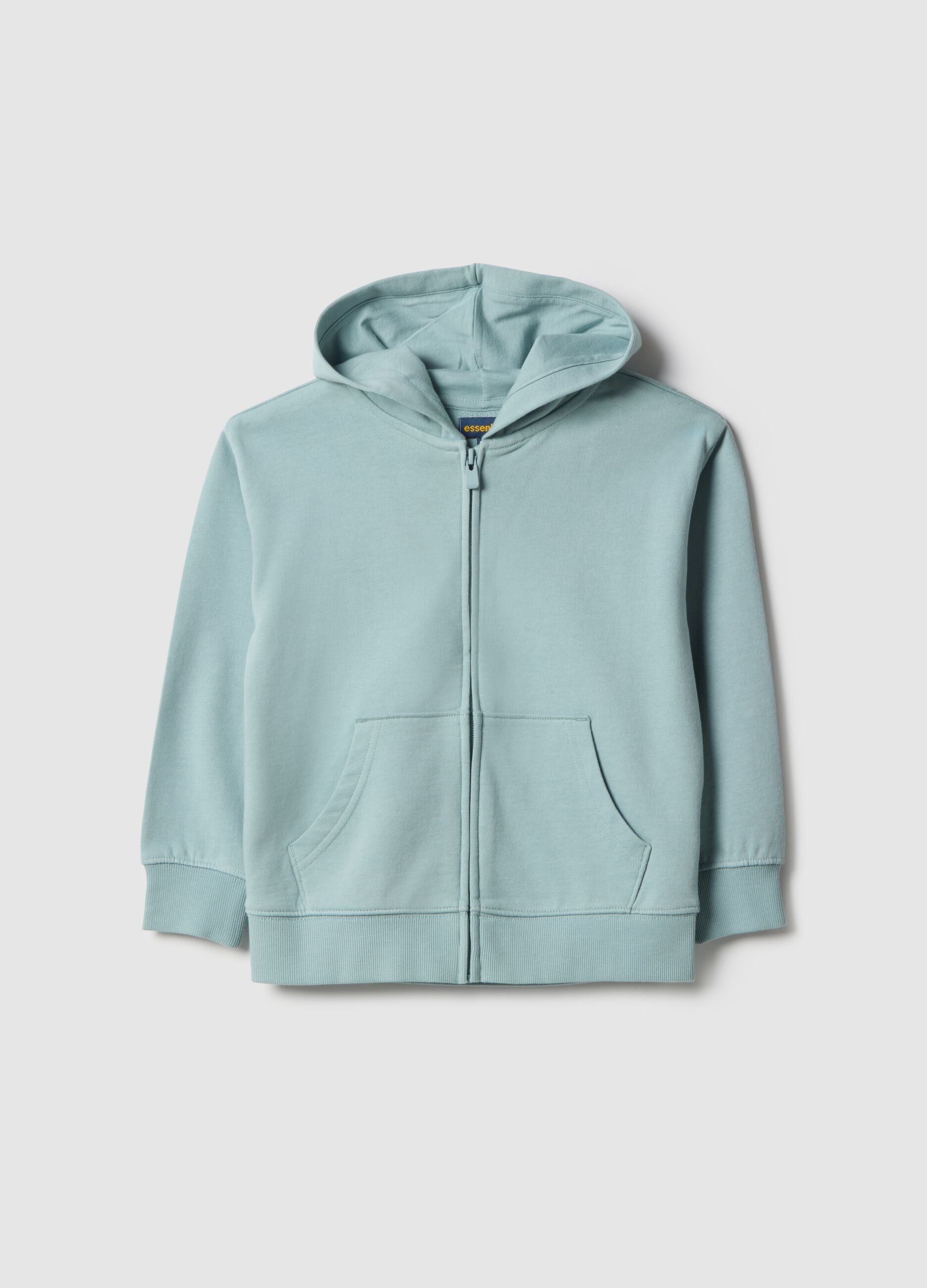Children's blue hoodie with zip in pure cotton regular fit