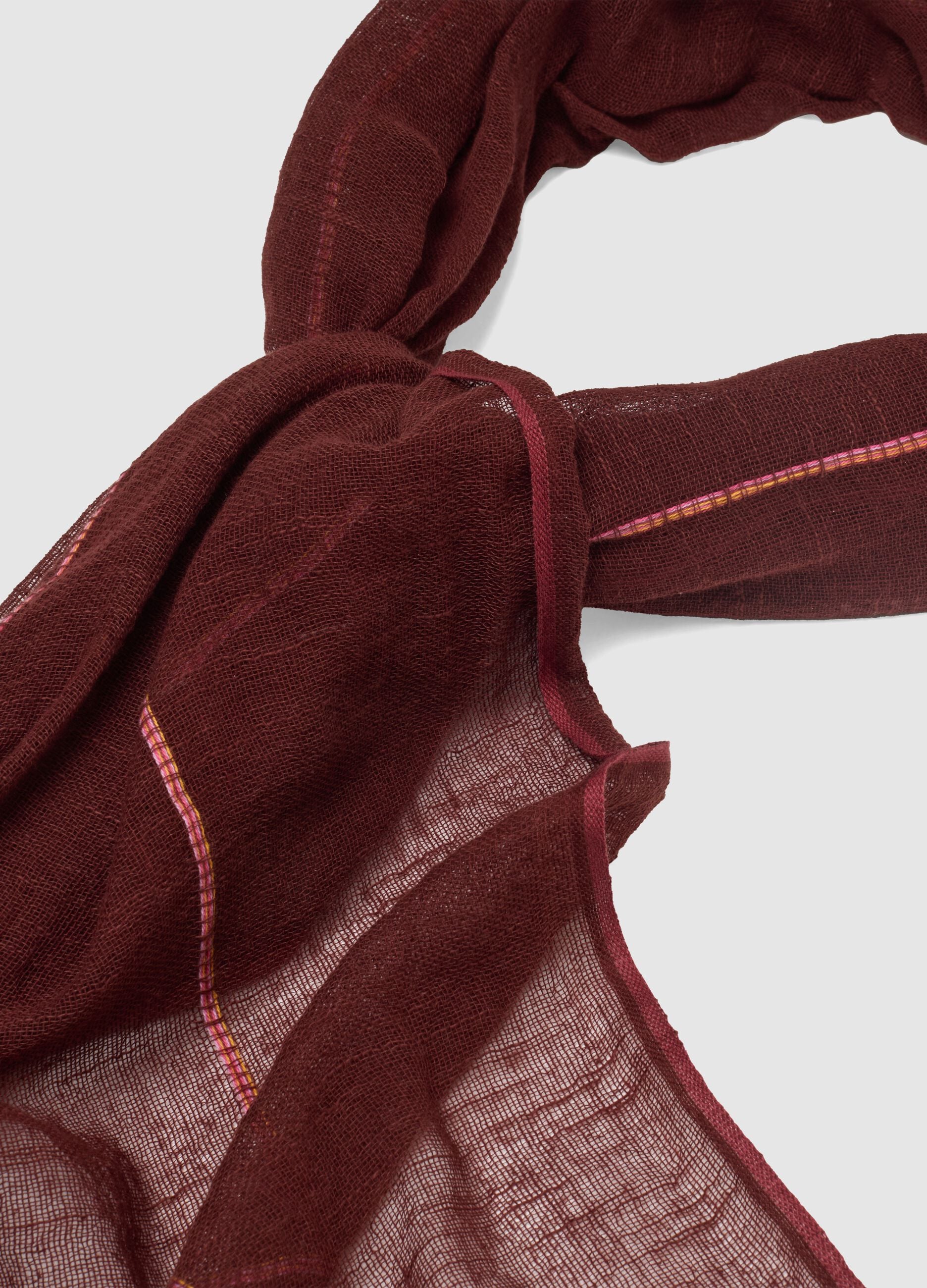 Red mesh scarf in pure cotton