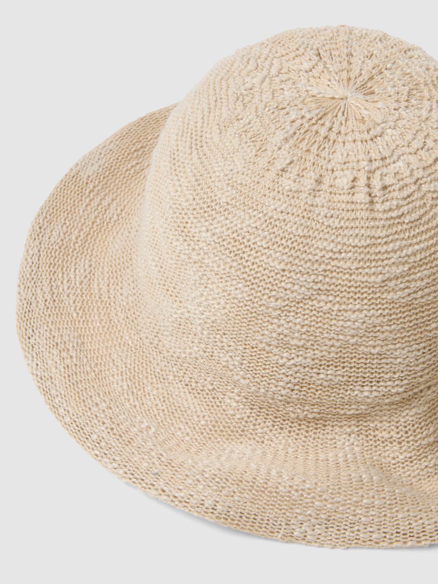 Cappello cloche leggero beige in maglia jersey_1