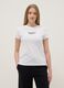 White pure cotton girls' regular fit t-shirt with text_0