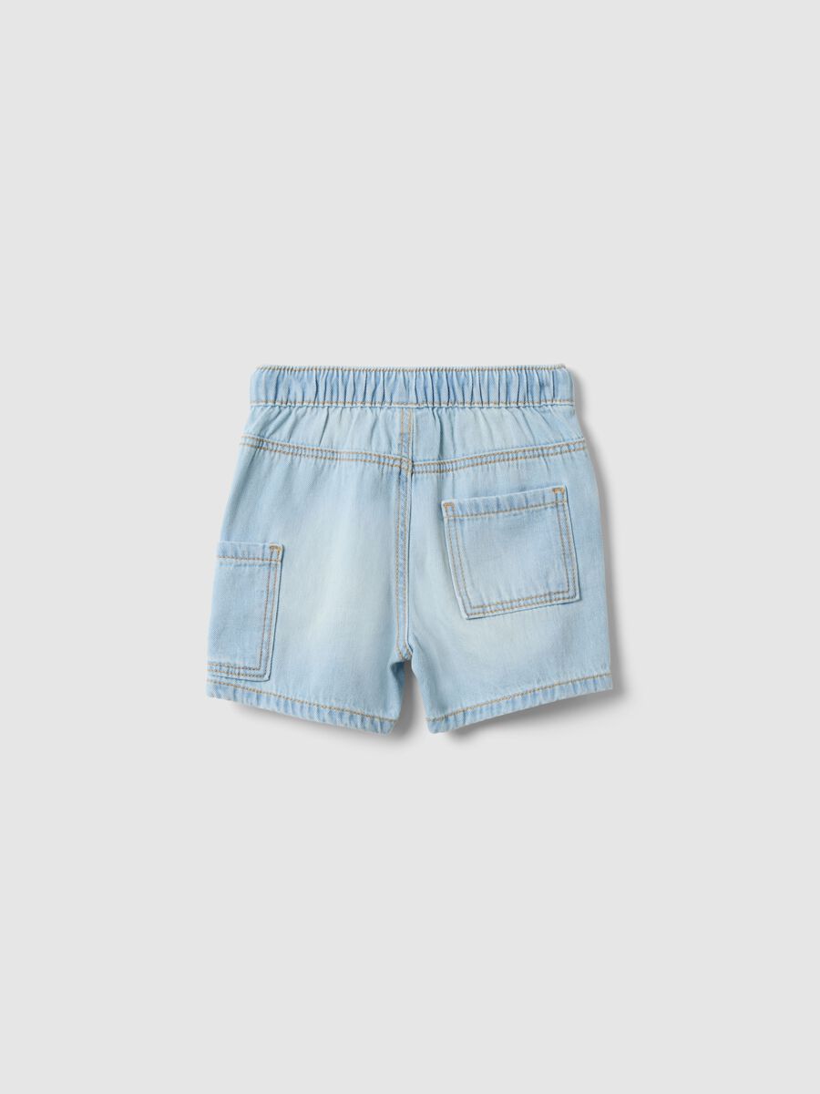 Blue pure cotton denim shorts for boys with regular fit_1