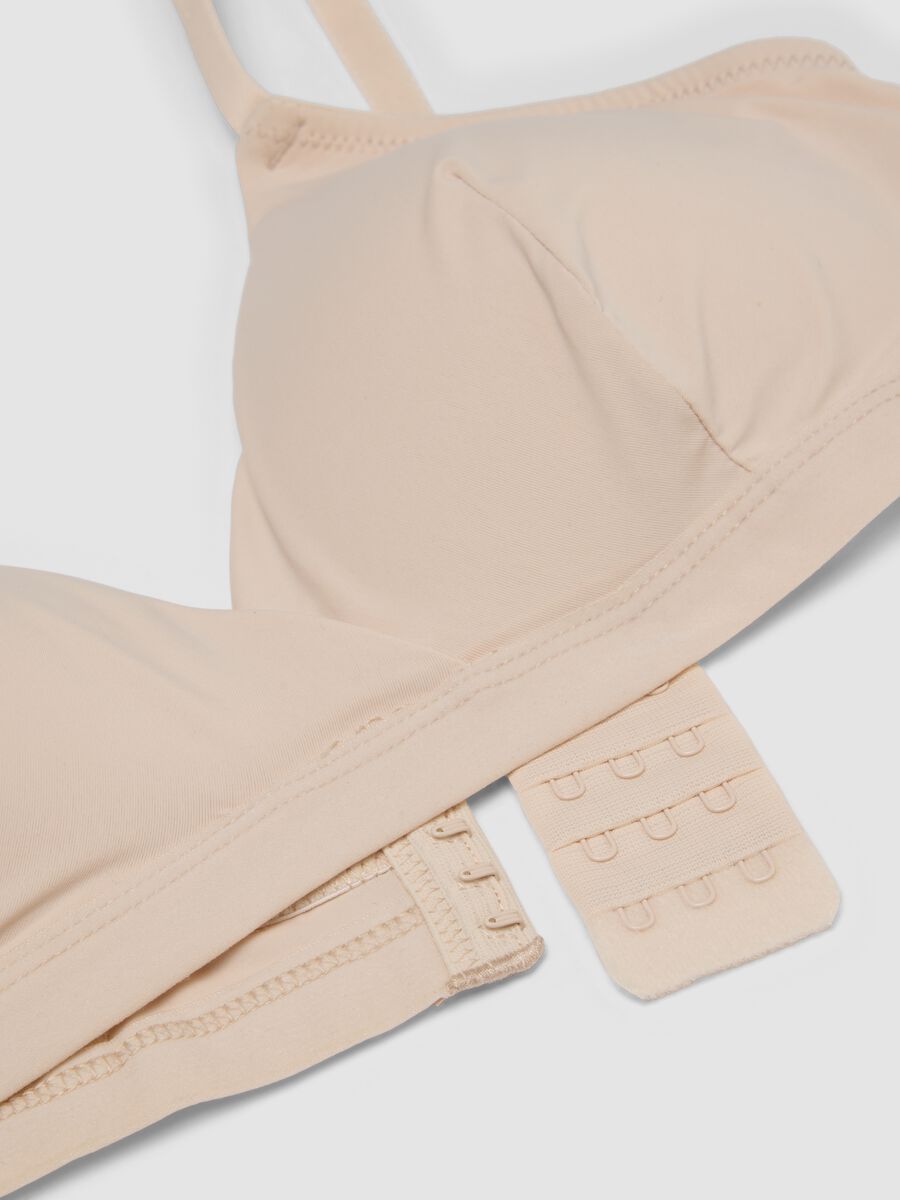 Beige triangle bra with removable padding in stretch fabric_5
