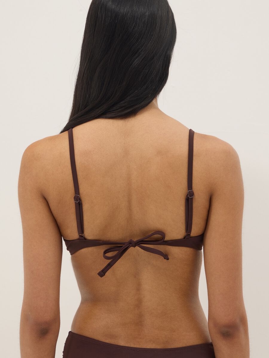 Brown triangle bikini top with removable padding_2