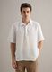 White pure linen regular fit shirt with bowling collar_3