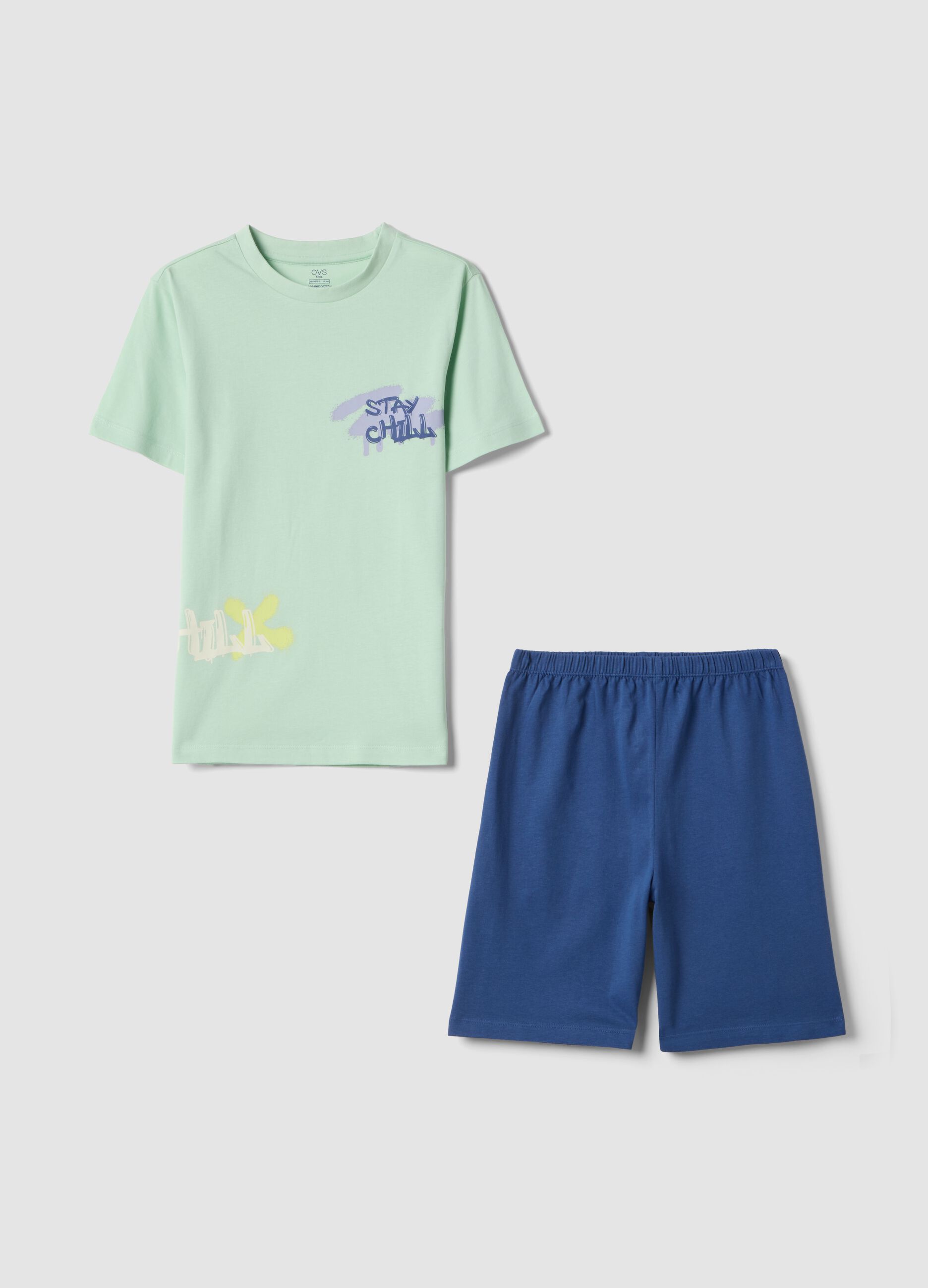 Boys' regular fit multicolour pure cotton pyjamas with print