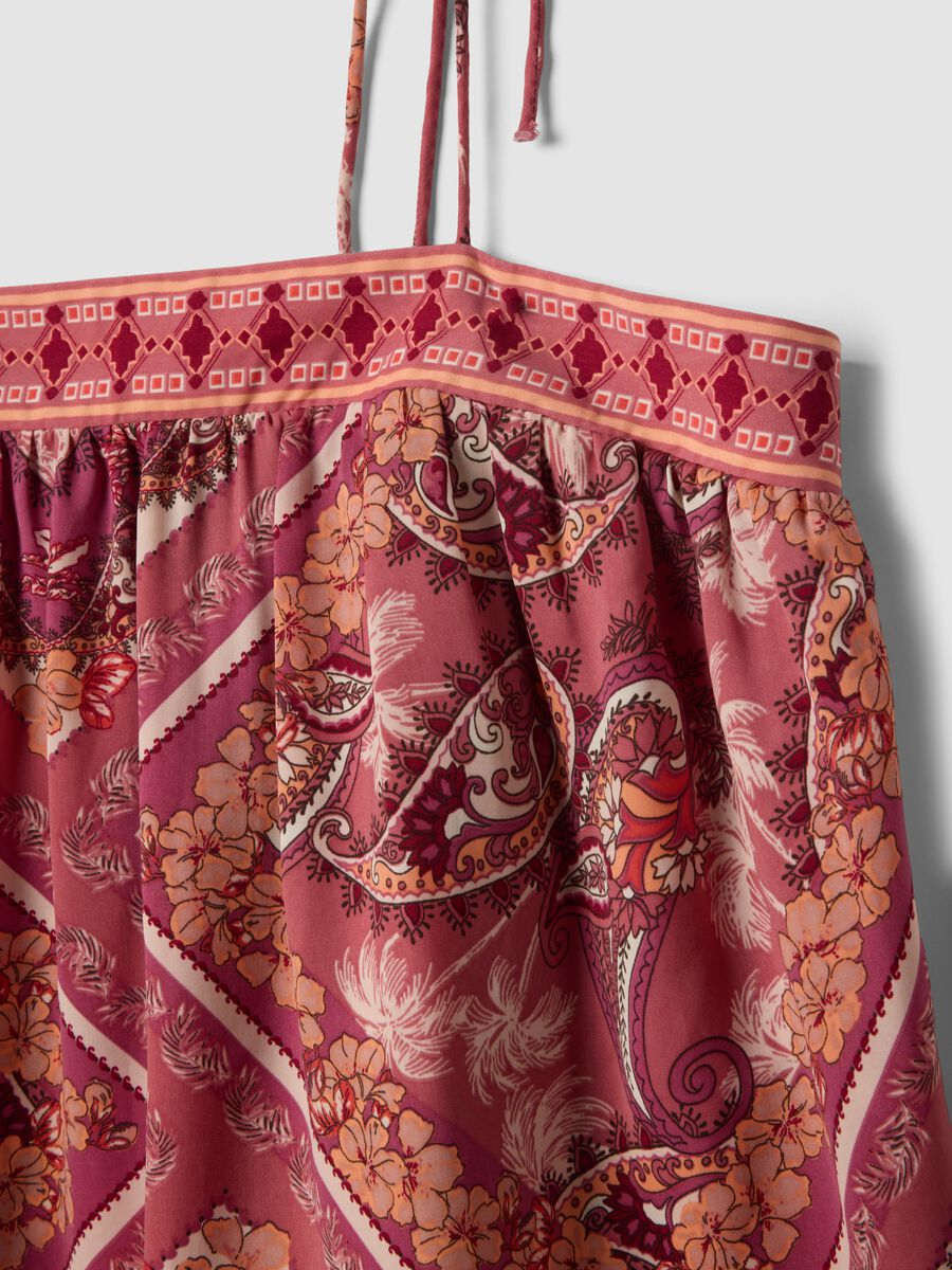 Regular-fit multicolour blouse with thin straps and floral print_5