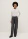 Grey cotton blend balloon jeans for girls_0