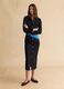 Black long fitted dress in stretch cotton with buttons_0