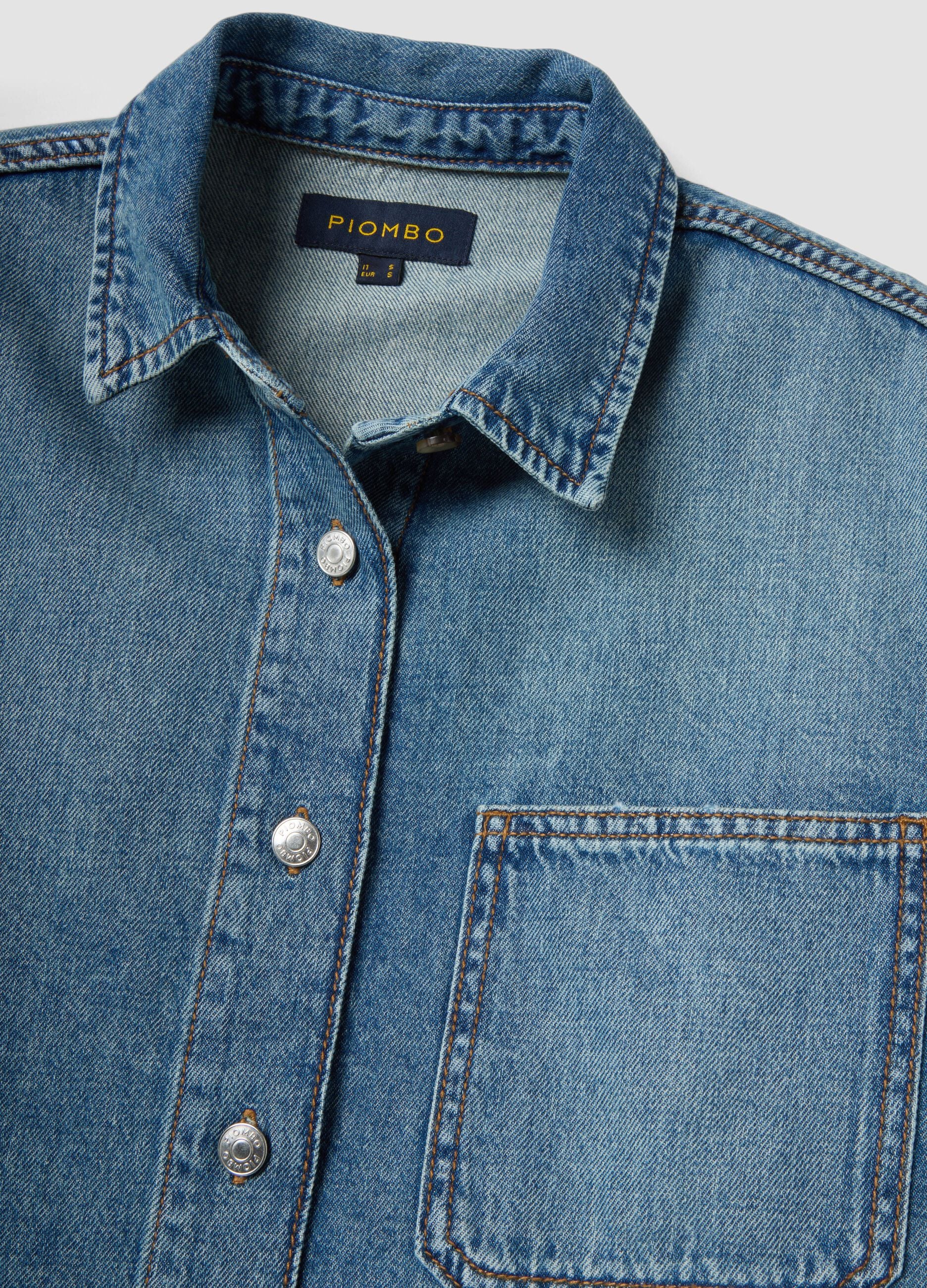 Light Blue Pure Cotton Denim Shirt