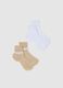 Twin-pack multicolour baby socks in cotton blend with embroidered trim_0