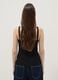 Black ribbed pure cotton tank top_3