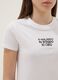 Girls' regular fit white pure cotton T-shirt with phrase_2