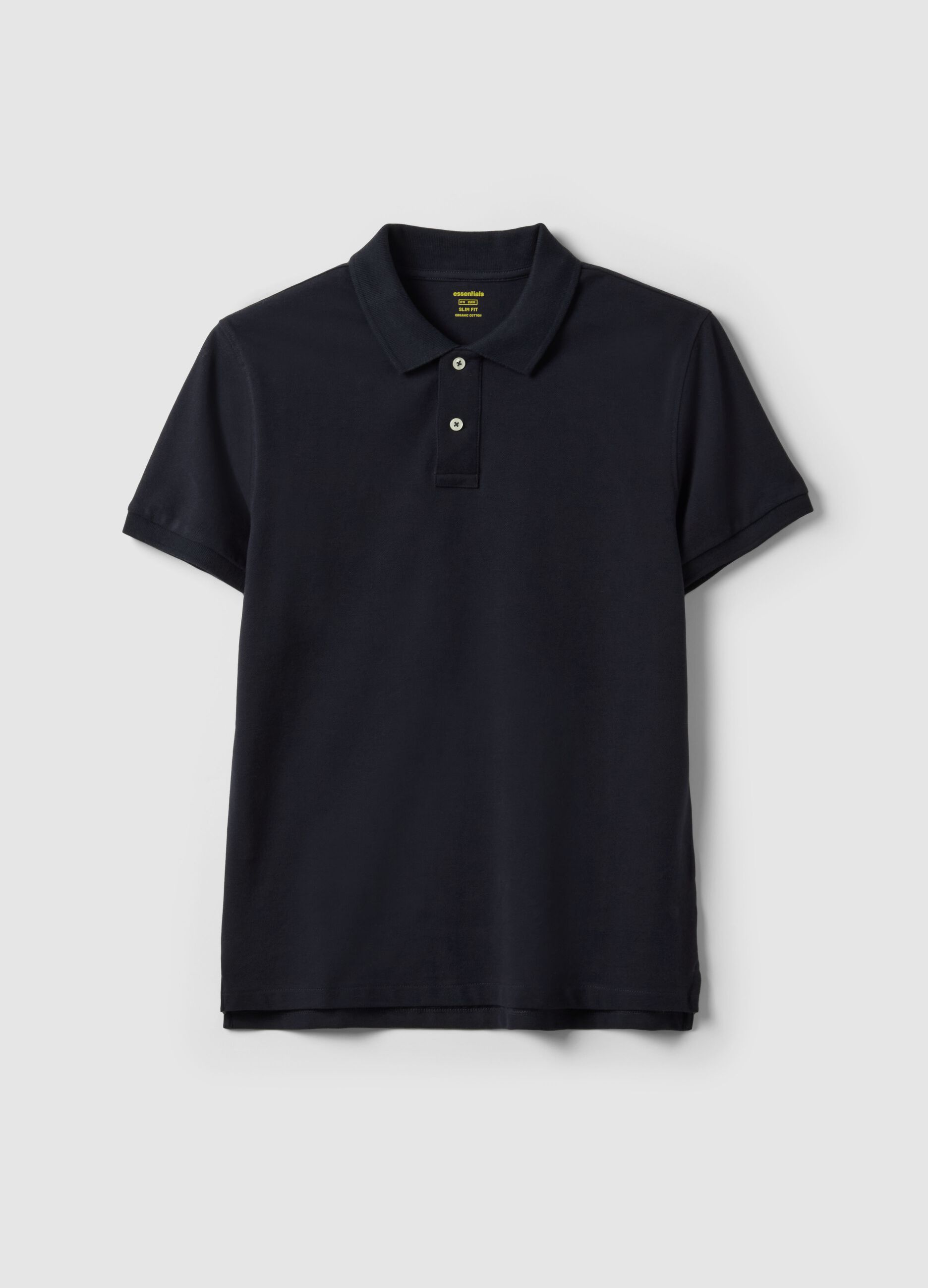 Slim fit blue pure cotton polo