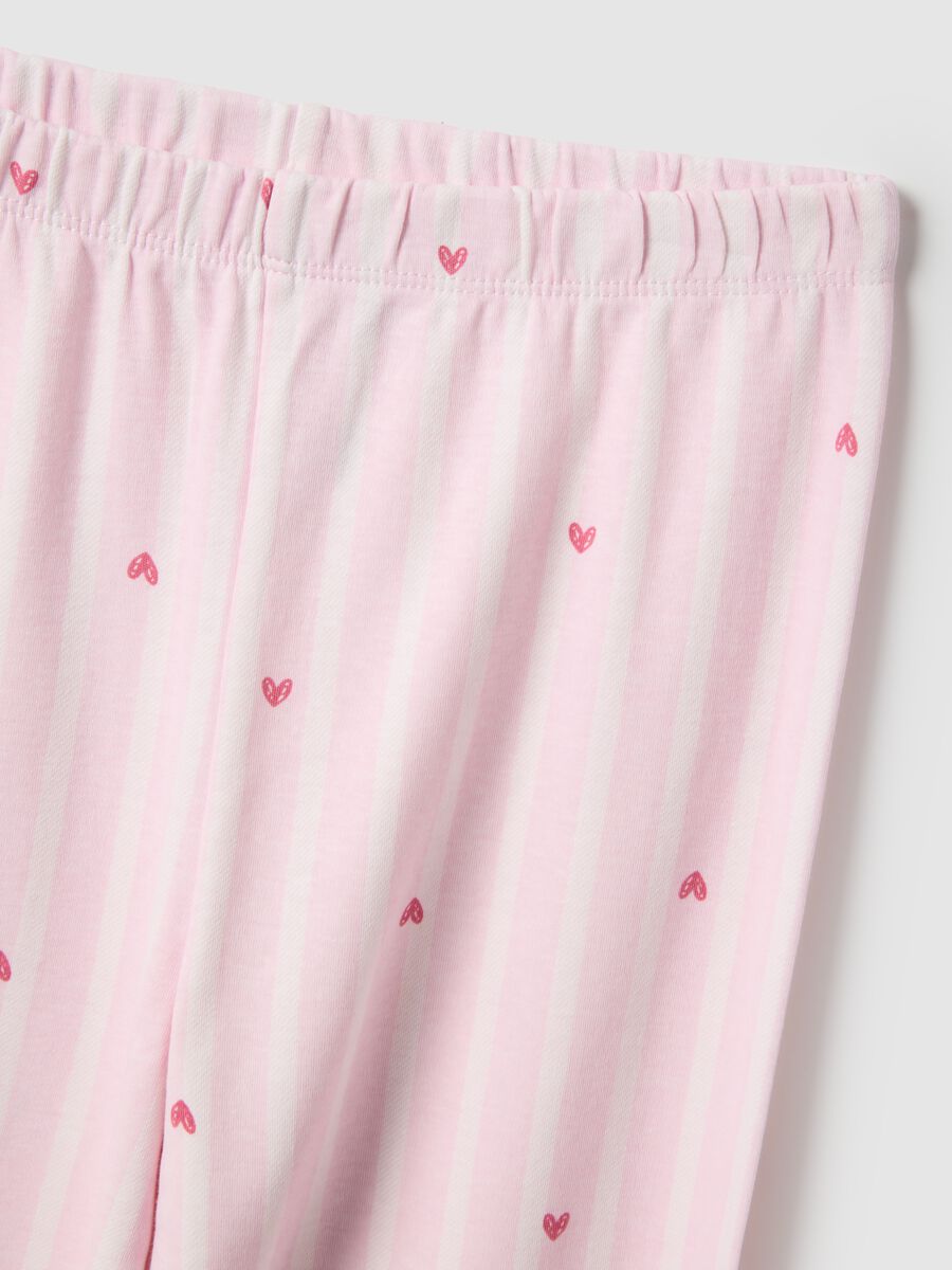 Girl's multicolour striped pyjamas in pure cotton regular fit_3
