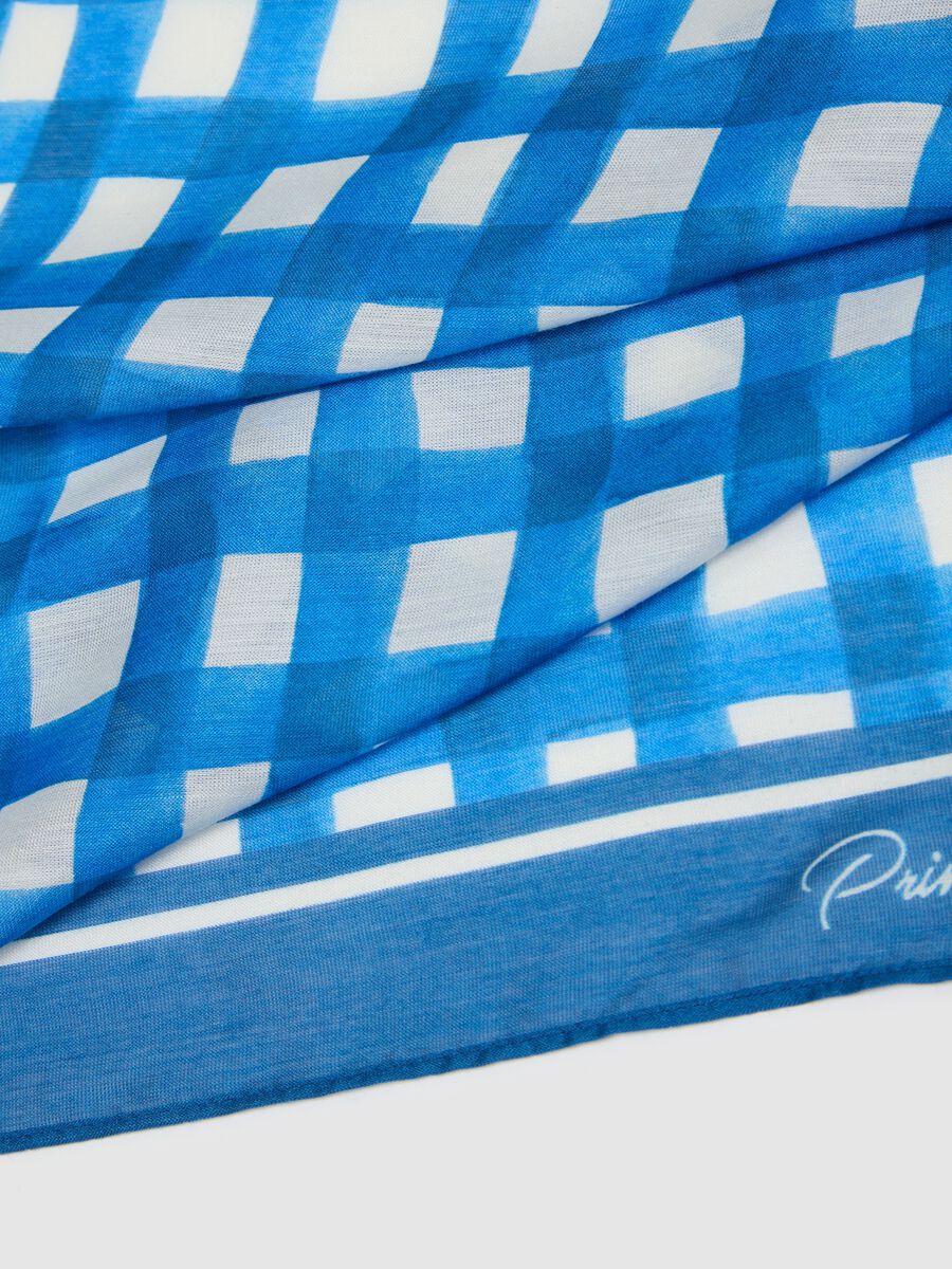 Multicolour checked modal and silk scarf_2