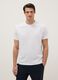 White Cotton Blend Crew Neck T-shirt Regular Fit_0