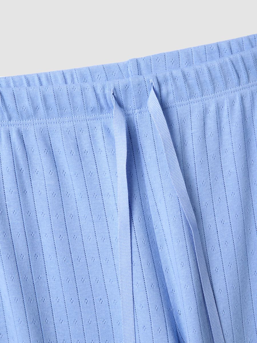Blue pure cotton regular fit pyjama trousers_5
