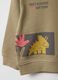 Beige pure cotton regular fit sweatshirt for kids with print_3