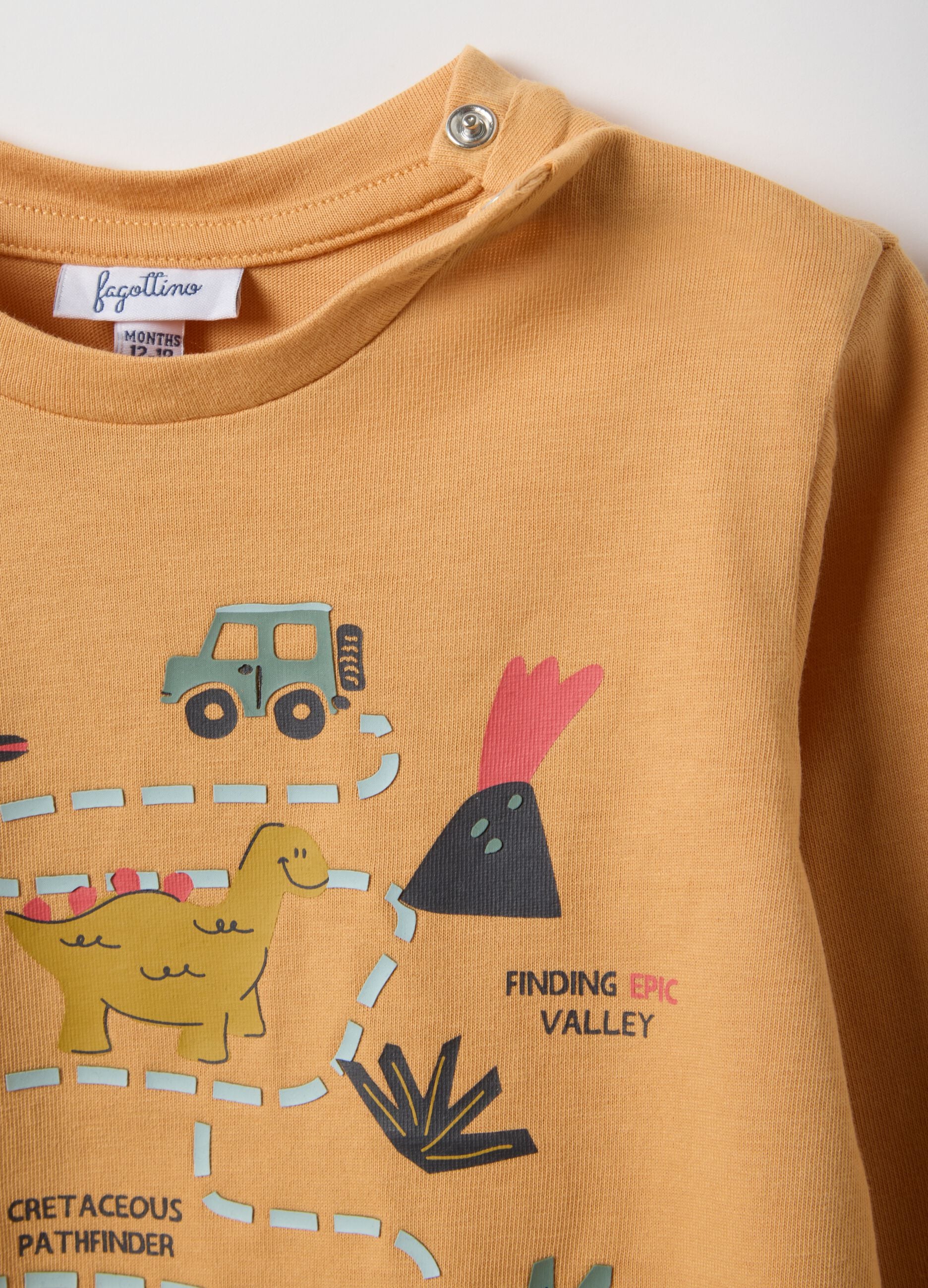 Orange pure cotton toddler t-shirt regular fit with print