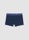 Boys&rsquo; blue mid-length boxer briefs in stretch organic cotton_1