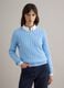 Blue pure cotton regular fit sweater with cable knit_1