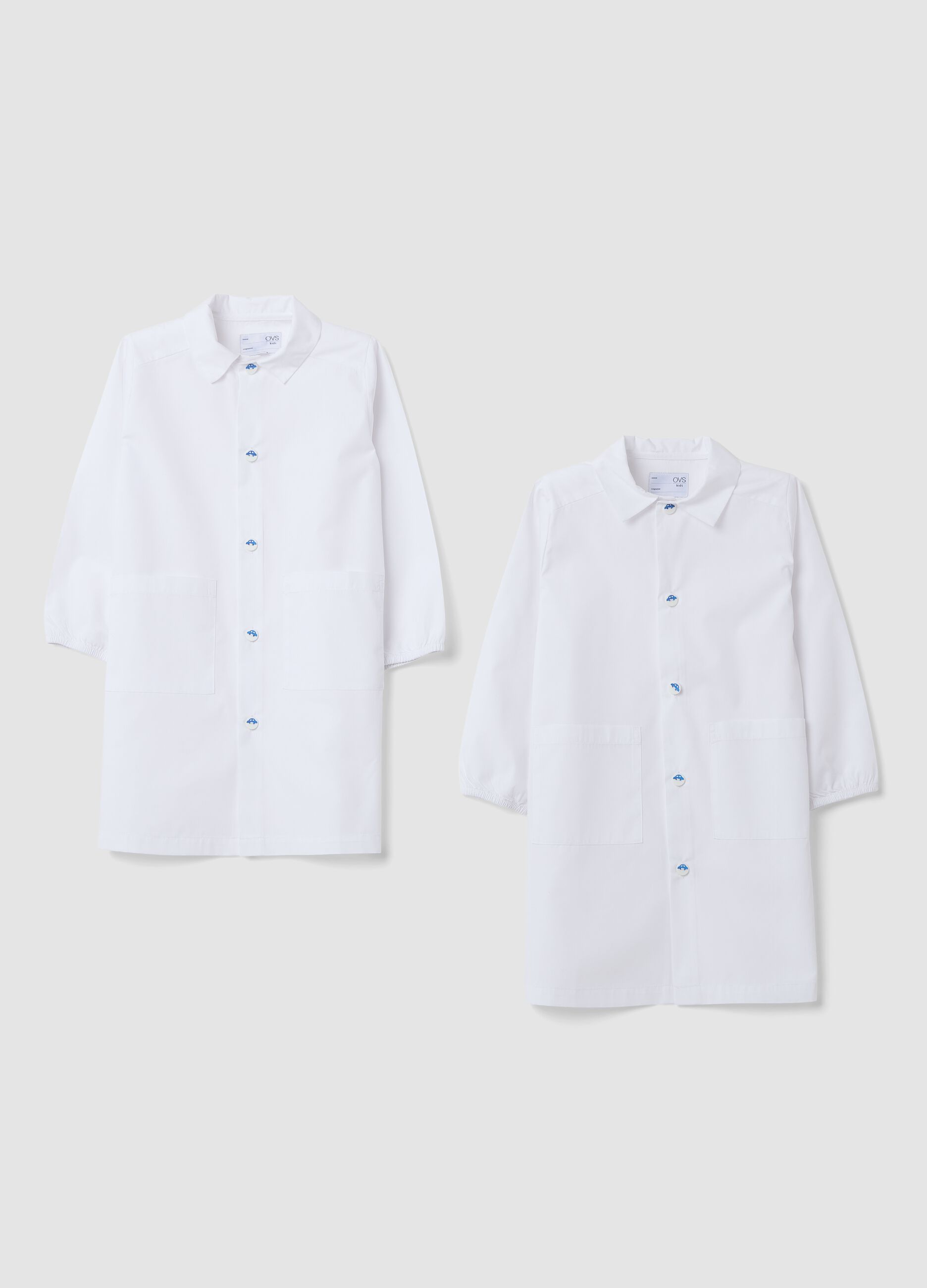 2-pack of white boys&rsquo; nursery smocks with classic collar