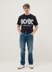 Black regular fit pure cotton T-shirt with AC/DC logo_2