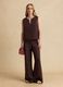 Brown oversized top in linen and viscose blend_1